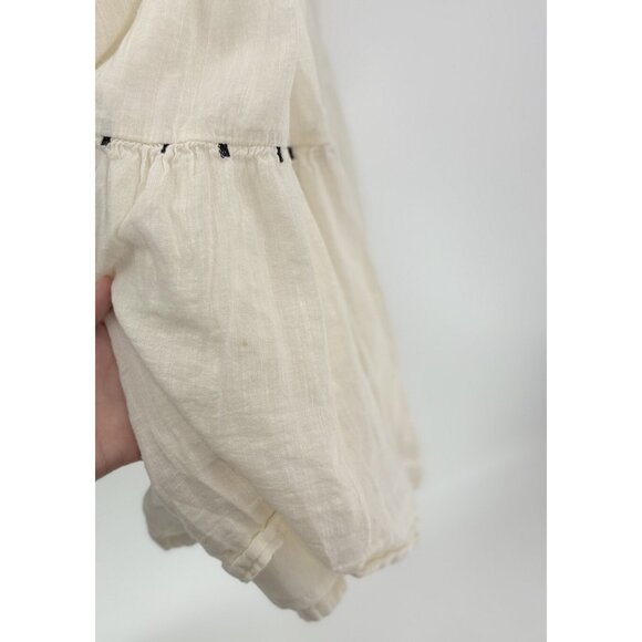 Old Navy Women’s Ivory Tiered Embroidered Midi Swing Dress M Boho, Flaw - Picture 8 of 14